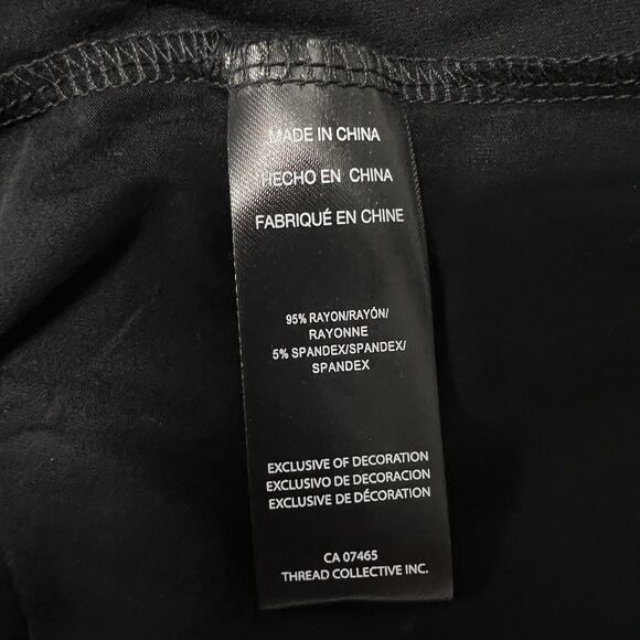 Bebe Logo Cutout Jersey Tee Blouse Black Beaded Rhinestones T-Shirt Y2K Size 1X - Picture 8 of 9